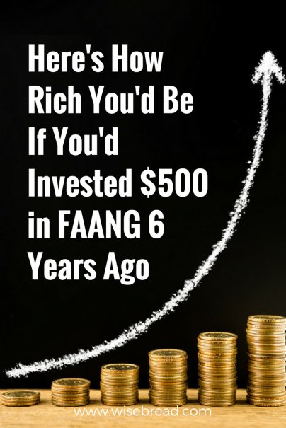 Here's How Rich You'd Be If You'd Invested $500 in FAANG 6 Years Ago